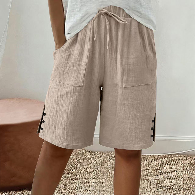 👖 Sommer-Shorts mit seitlichem Knopfdetail – stylischer Hingucker & bequem für heiße Tage