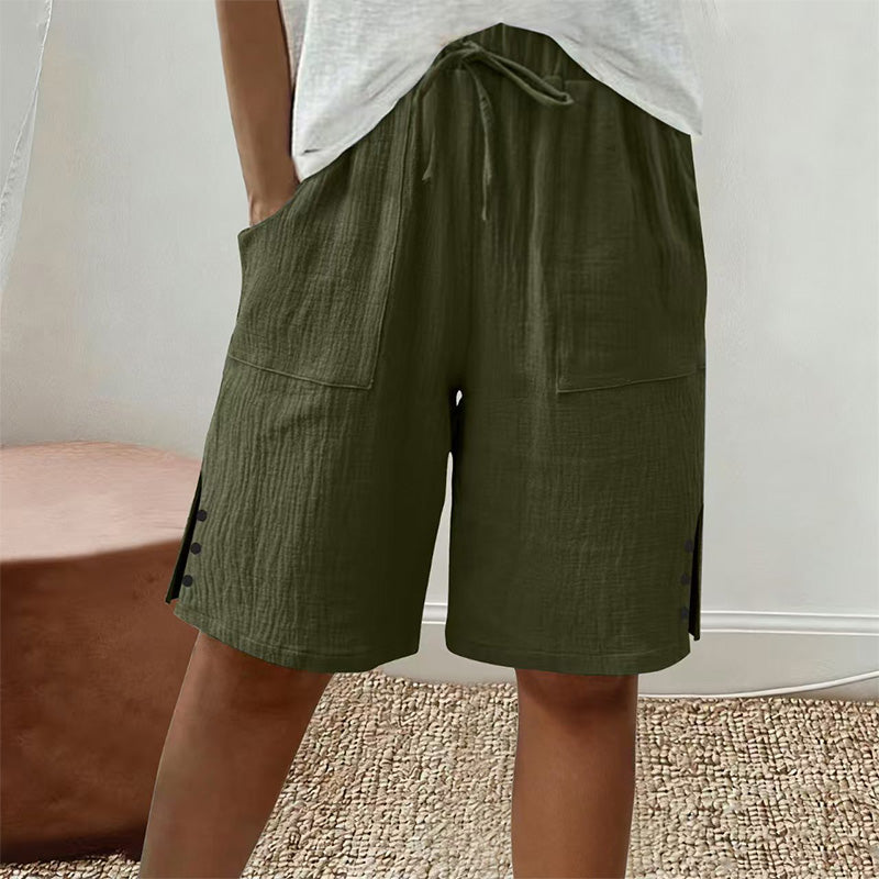 👖 Sommer-Shorts mit seitlichem Knopfdetail – stylischer Hingucker & bequem für heiße Tage