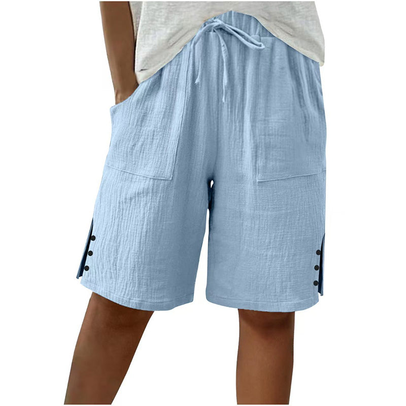 👖 Sommer-Shorts mit seitlichem Knopfdetail – stylischer Hingucker & bequem für heiße Tage