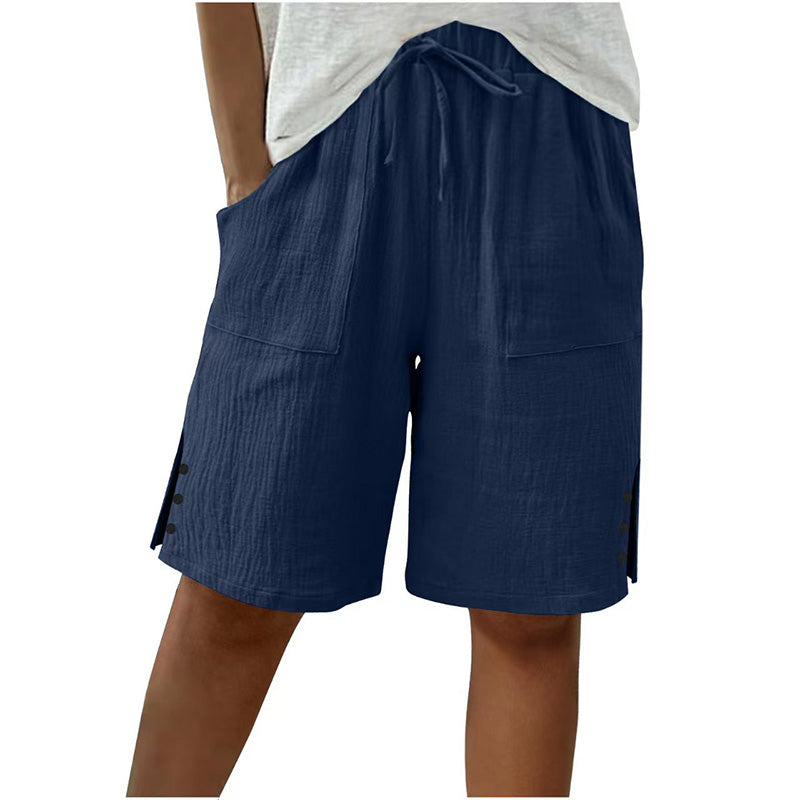 👖 Sommer-Shorts mit seitlichem Knopfdetail – stylischer Hingucker & bequem für heiße Tage