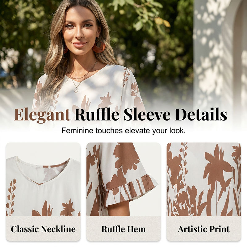🌺Elegantes 2-teiliges Damen-Set: Oberteil und Hose mit Blumenmuster