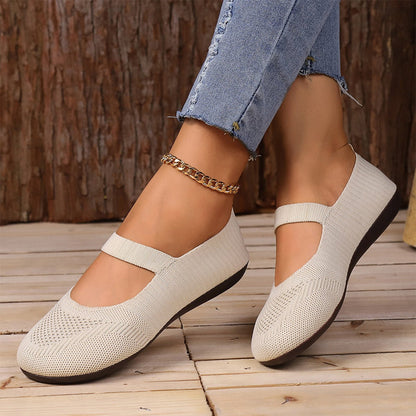 👟🌬️ Damen atmungsaktive Strick-Flats – Weich und atmungsaktiv, bequem auch nach langen Spaziergängen – Nachnahme ✅