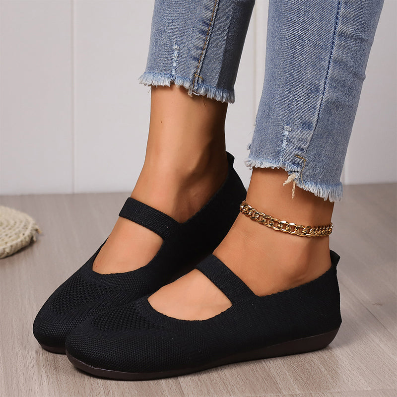 👟🌬️ Damen atmungsaktive Strick-Flats – Weich und atmungsaktiv, bequem auch nach langen Spaziergängen – Nachnahme ✅