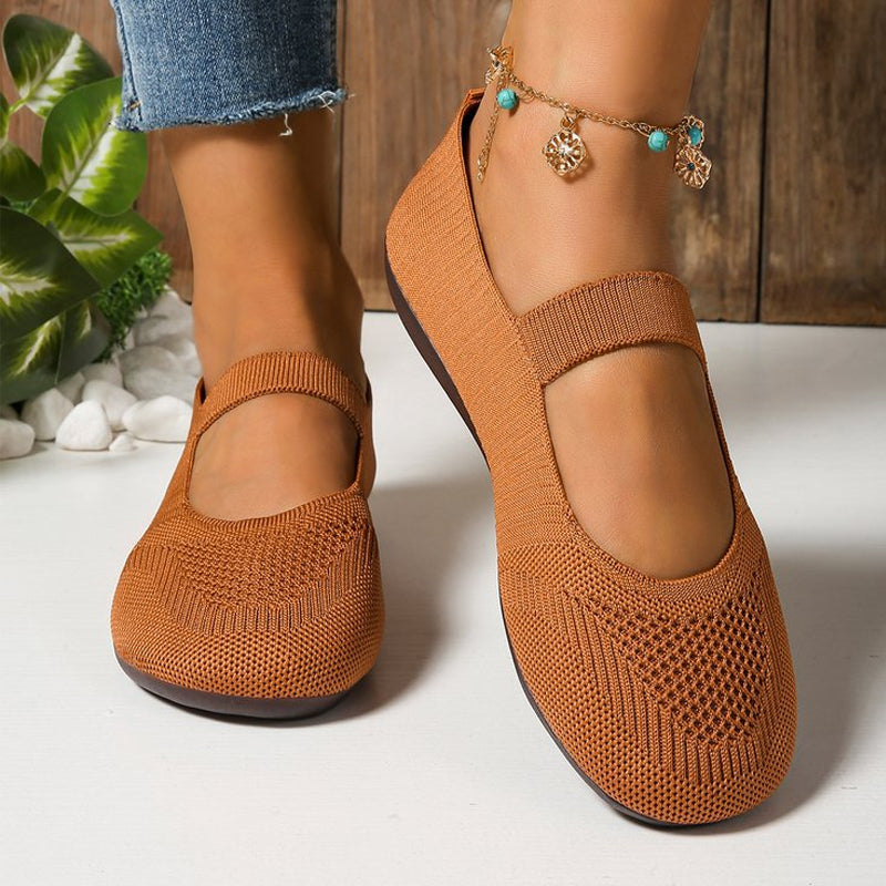 👟🌬️ Damen atmungsaktive Strick-Flats – Weich und atmungsaktiv, bequem auch nach langen Spaziergängen – Nachnahme ✅