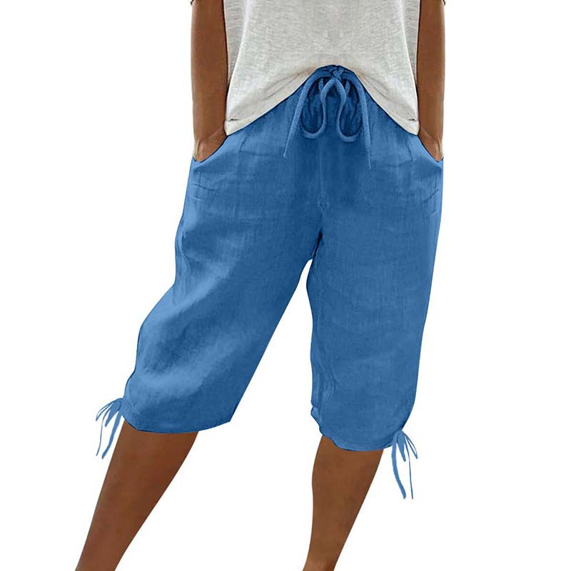 👖🌬️ Lässige Caprihosen mit Kordelzug und Taschen