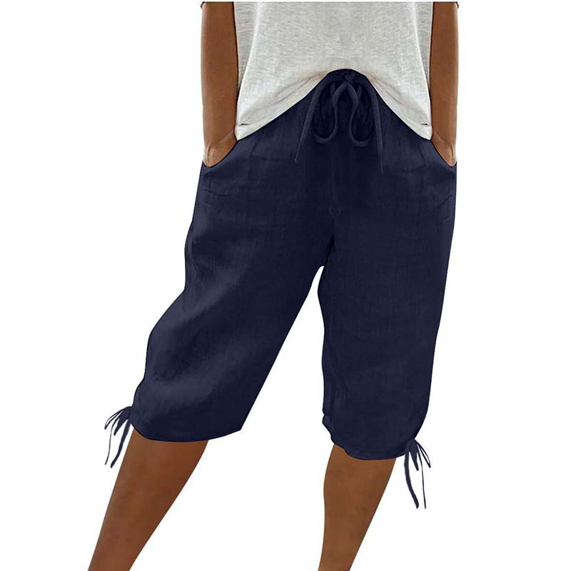 👖🌬️ Lässige Caprihosen mit Kordelzug und Taschen