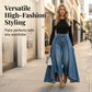 Damen Hochtaillierte Weitbein-Jeans mit High-Low-Saum