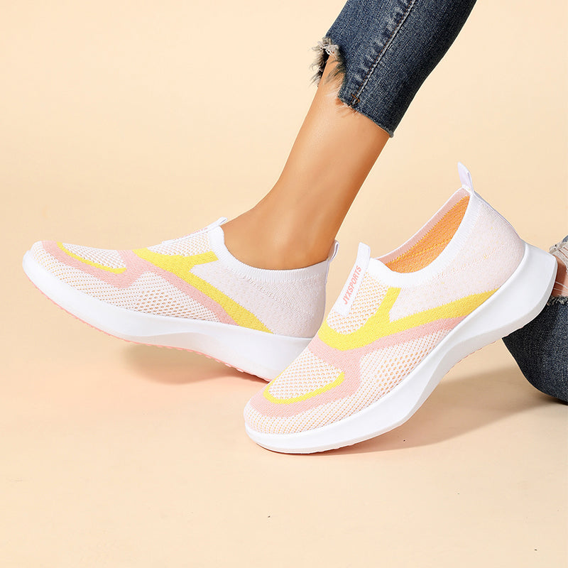 Damen atmungsaktive gestrickte Slip-On-Sneakers