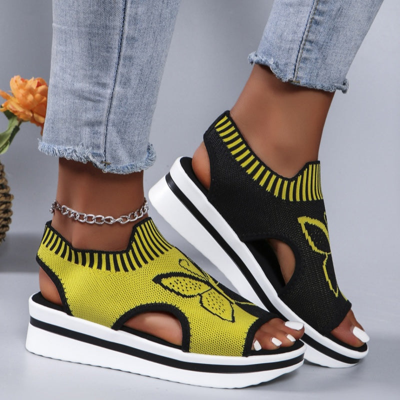 👡 Damen Casual Peep-Toe Platform Sandalen – bequemer Plateauabsatz, luftiges Design & perfekt für Strand, Urlaub & Alltag
