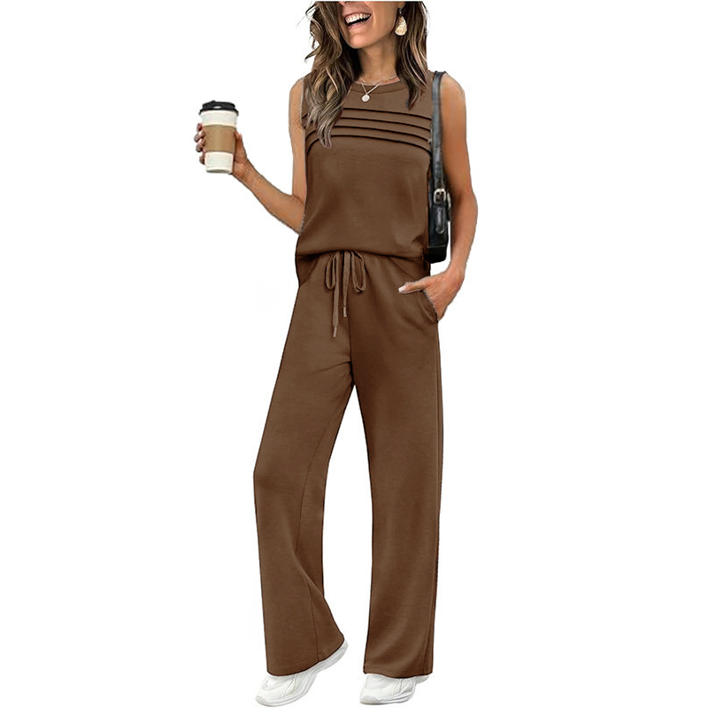 Ärmelloses Damen-Top und Hose mit Kordelzug (Set)