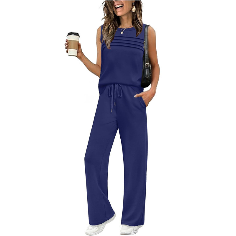 Ärmelloses Damen-Top und Hose mit Kordelzug (Set)