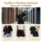 Damen Leinen V-Ausschnitt Hemd & Shorts Set