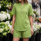 Damen lässiges Kurzarm-Oberteil und Shorts Set