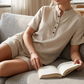 Damen lässiges Kurzarm-Oberteil und Shorts Set
