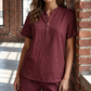 Damen lässiges Kurzarm-Oberteil und Shorts Set