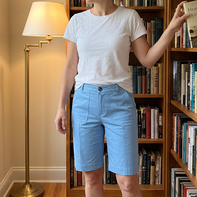Einfarbige Freizeitshorts für Damen