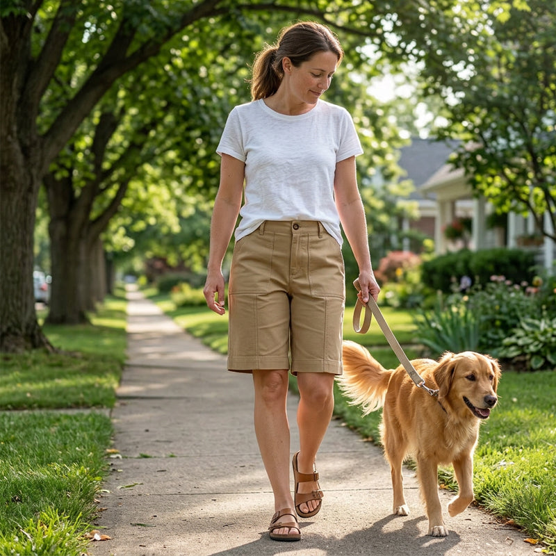 Einfarbige Freizeitshorts für Damen