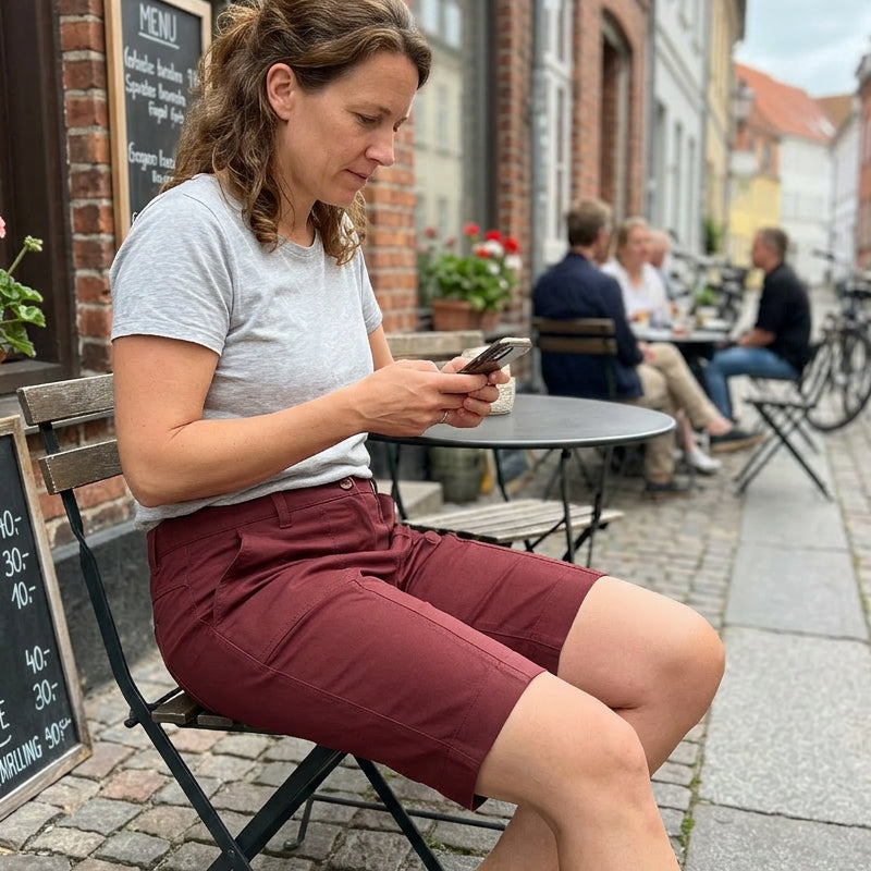 Einfarbige Freizeitshorts für Damen