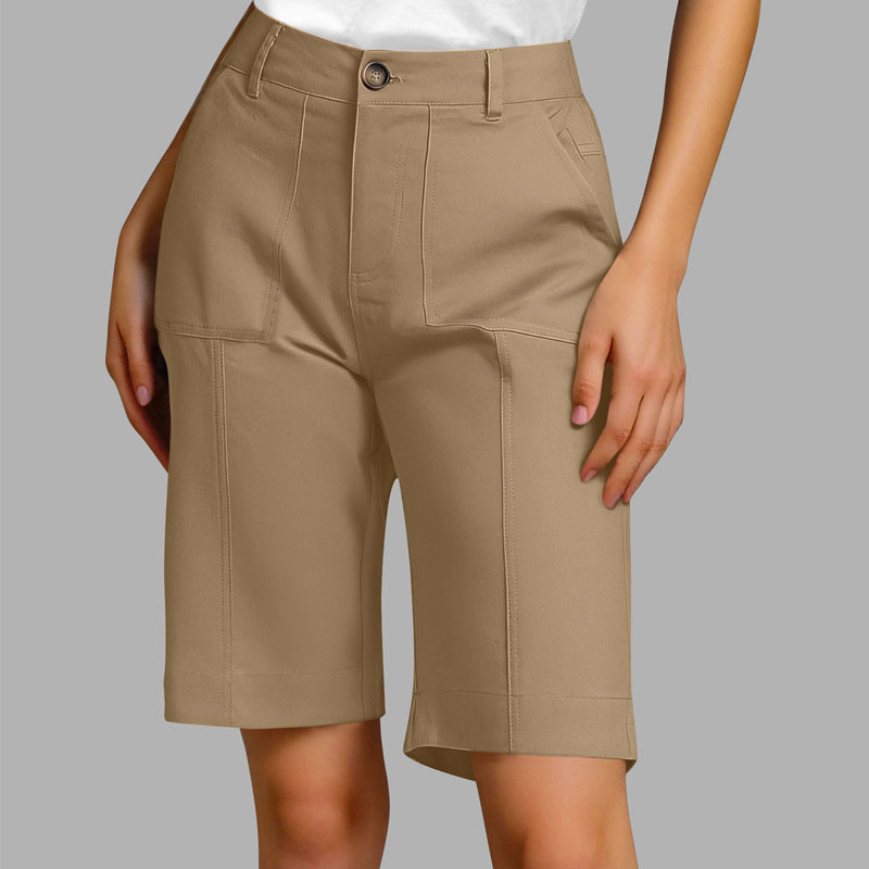Einfarbige Freizeitshorts für Damen