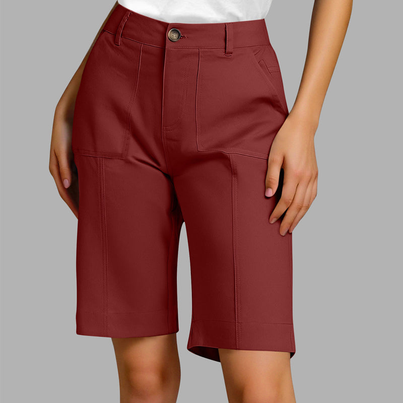 Einfarbige Freizeitshorts für Damen