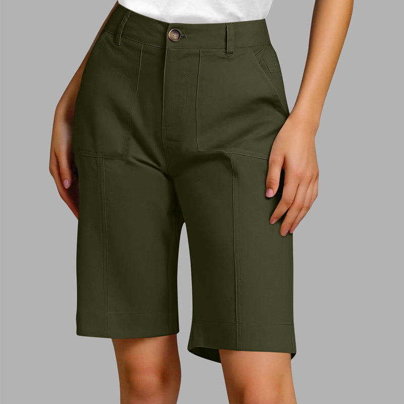 Einfarbige Freizeitshorts für Damen