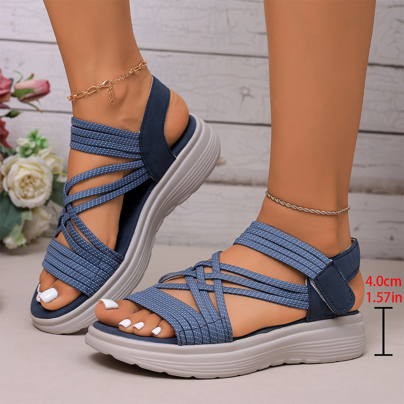 🔥 Nur heute 50 % Rabatt – Sportliche Plateau-Sandalen für Damen mit elastischem Riemen👣 Den ganzen Tag laufen, ohne dass die Füße müde werden