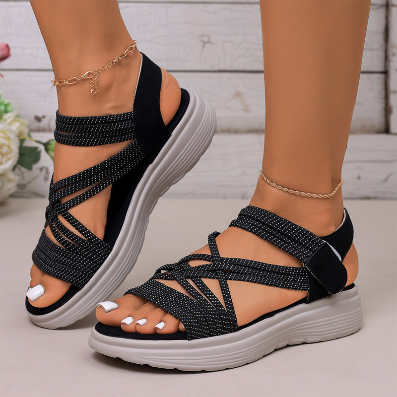 🔥 Nur heute 50 % Rabatt – Sportliche Plateau-Sandalen für Damen mit elastischem Riemen👣 Den ganzen Tag laufen, ohne dass die Füße müde werden