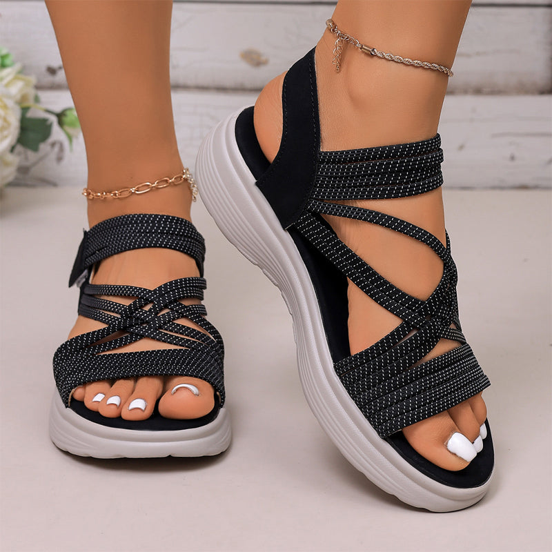 🔥 Nur heute 50 % Rabatt – Sportliche Plateau-Sandalen für Damen mit elastischem Riemen👣 Den ganzen Tag laufen, ohne dass die Füße müde werden