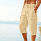 Herren Leinen-Mischung Cargo Caprihosen