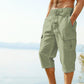 Herren Leinen-Mischung Cargo Caprihosen