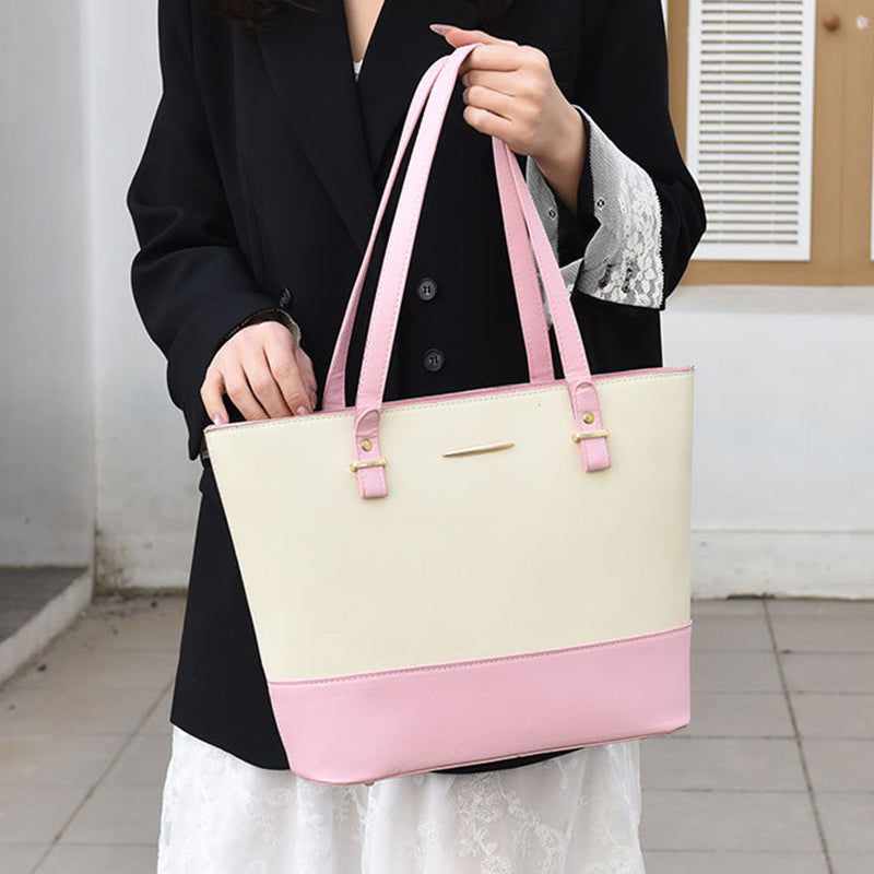 👜 4-in-1 Color-Block Tote Bag Set – das Handtaschen-Set, das jede Frau braucht – vielseitig, stylisch & perfekt für Alltag, Büro & Reisen
