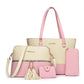 👜 4-in-1 Color-Block Tote Bag Set – das Handtaschen-Set, das jede Frau braucht – vielseitig, stylisch & perfekt für Alltag, Büro & Reisen
