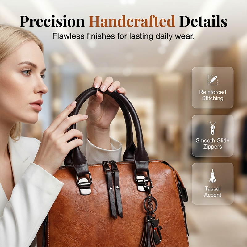 Damen 4-teiliges Handtaschenset aus PU-Leder