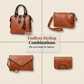 Damen 4-teiliges Handtaschenset aus PU-Leder
