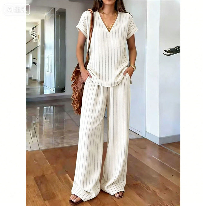 👗 50% RABATT! 💃 2-teiliges Set aus bedrucktem Oberteil & Hose für Damen – Leicht, fließend & vielseitig – Perfekt für Sommer, Strand oder Büro – stylisher 2-in-1 Look mit Komfort 🌸