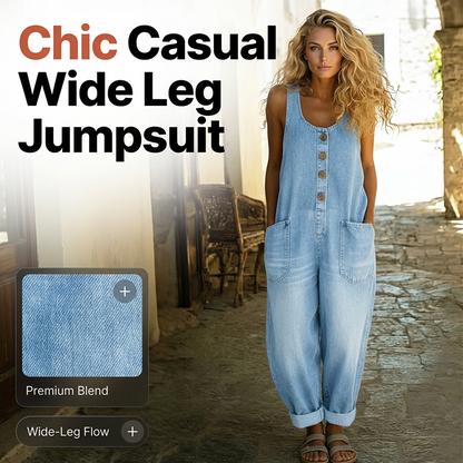 Ärmelloser Jumpsuit mit weitem Bein für Damen