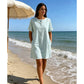 Damen lässiges gestreiftes Kurzarm-T-Shirt-Kleid