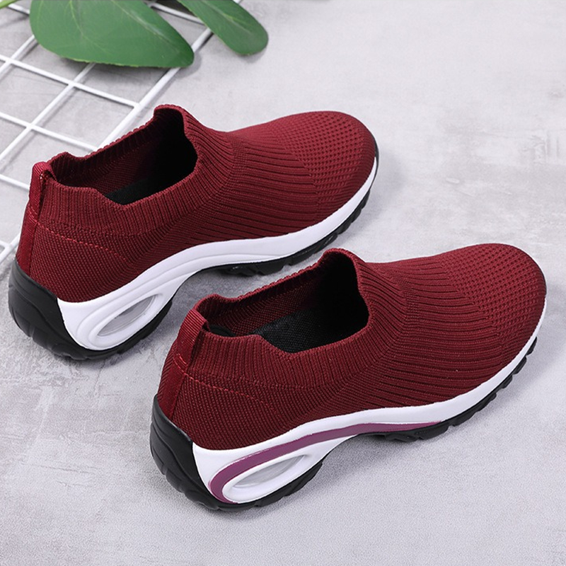 Damen Slip-On-Strick-Mesh-Laufschuhe