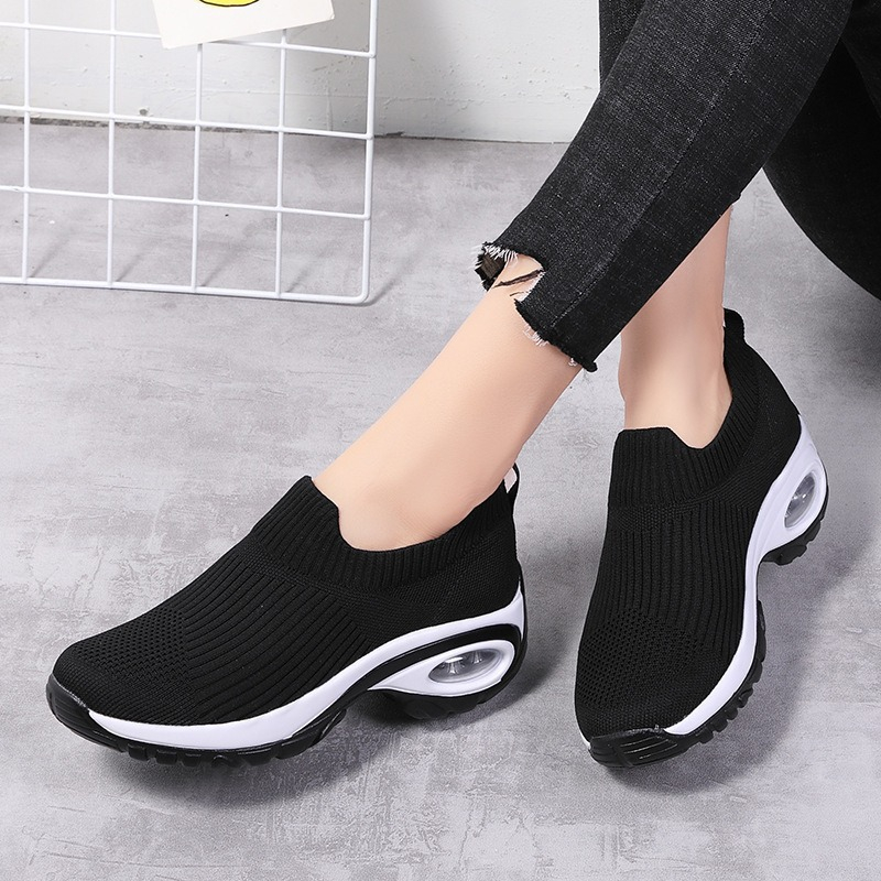 Damen Slip-On-Strick-Mesh-Laufschuhe