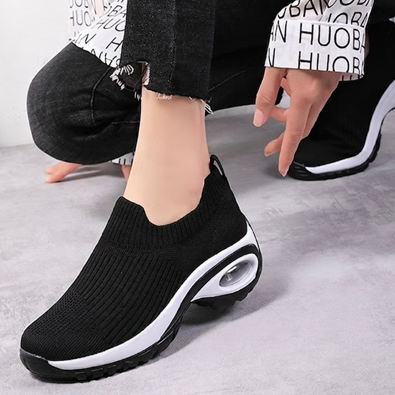 Damen Slip-On-Strick-Mesh-Laufschuhe