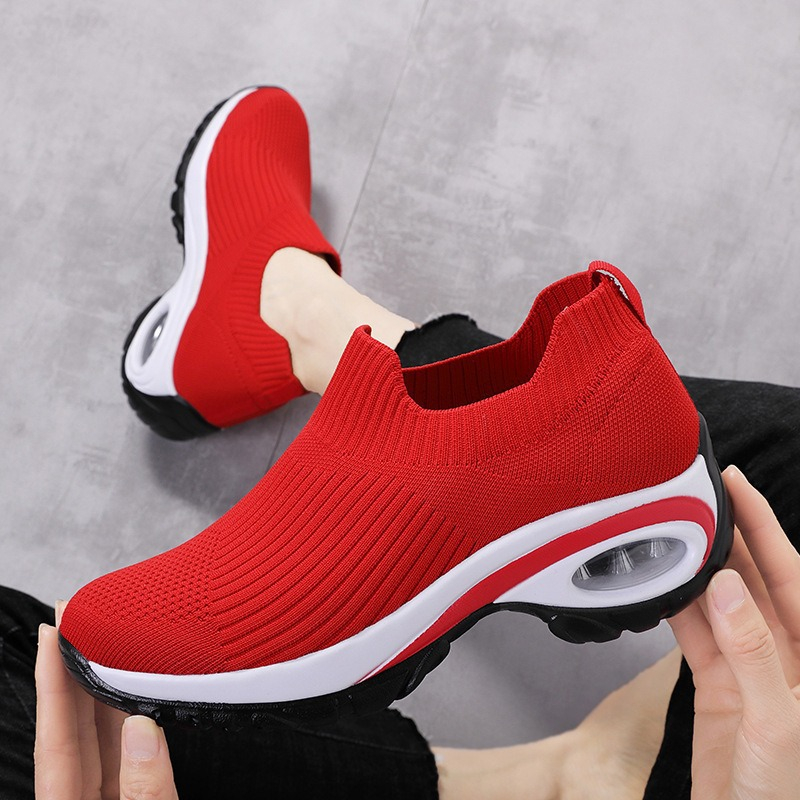 Damen Slip-On-Strick-Mesh-Laufschuhe