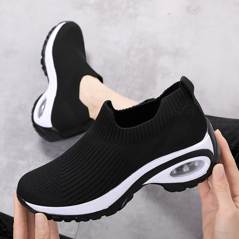 Damen Slip-On-Strick-Mesh-Laufschuhe