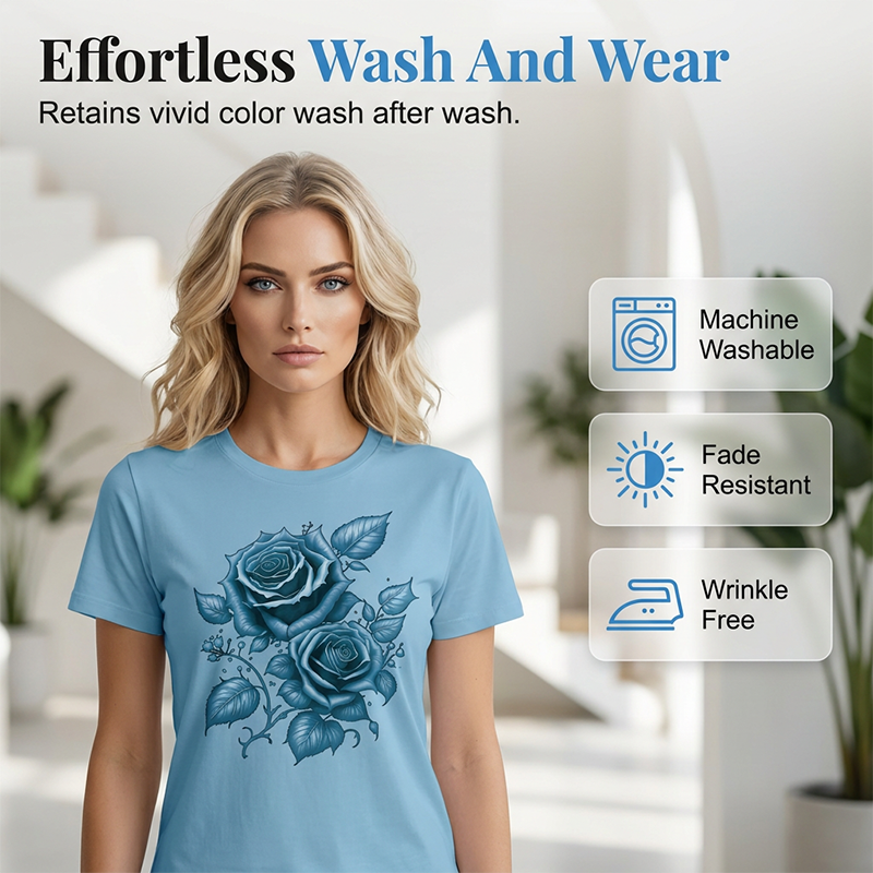Elegantes Damen-T-Shirt mit Rosen-Print