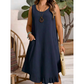 Damen lässiges ärmelloses Rüschenkleid