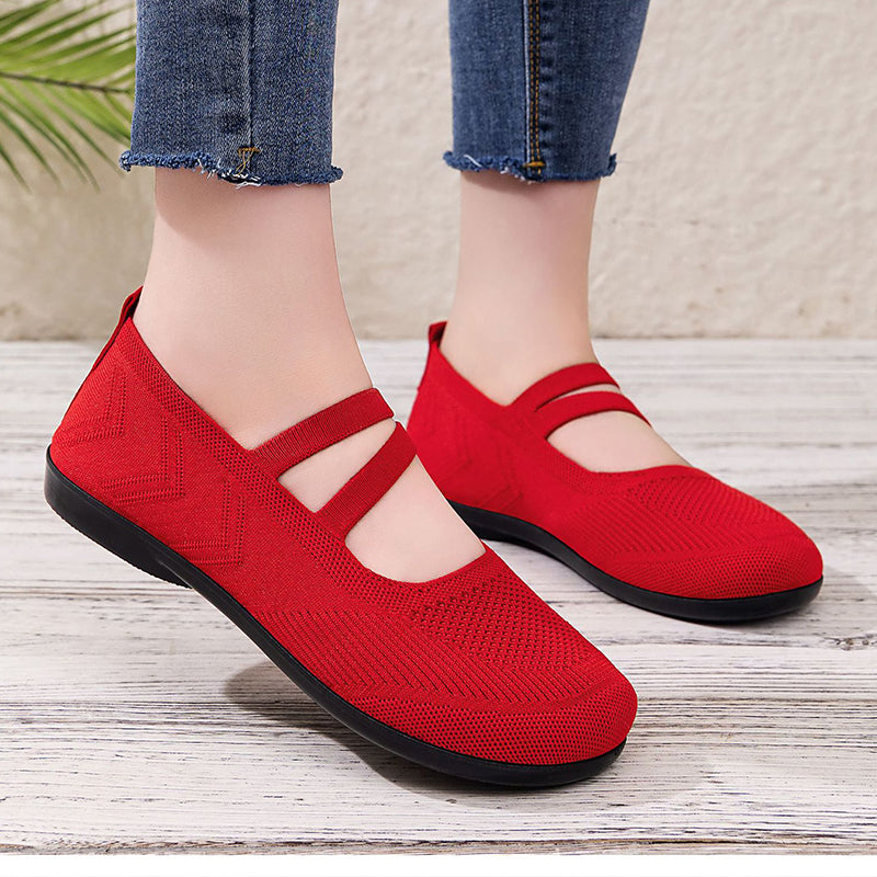 Damen Slip-On Atmungsaktive Flyknit Schuhe