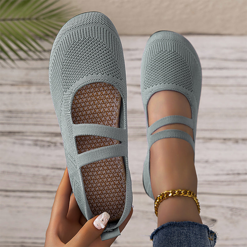 Damen Slip-On Atmungsaktive Flyknit Schuhe