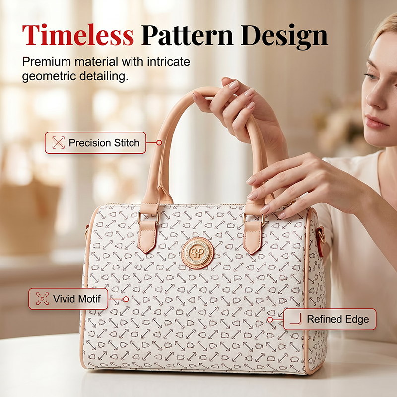 Damen 6-teiliges Handtaschen-Set mit modischem Knochenmuster