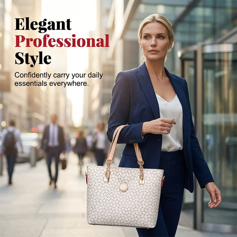 Damen 6-teiliges Handtaschen-Set mit modischem Knochenmuster