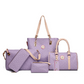 Damen 6-teiliges Handtaschen-Set mit modischem Knochenmuster
