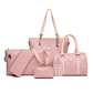 Damen 6-teiliges Handtaschen-Set mit modischem Knochenmuster